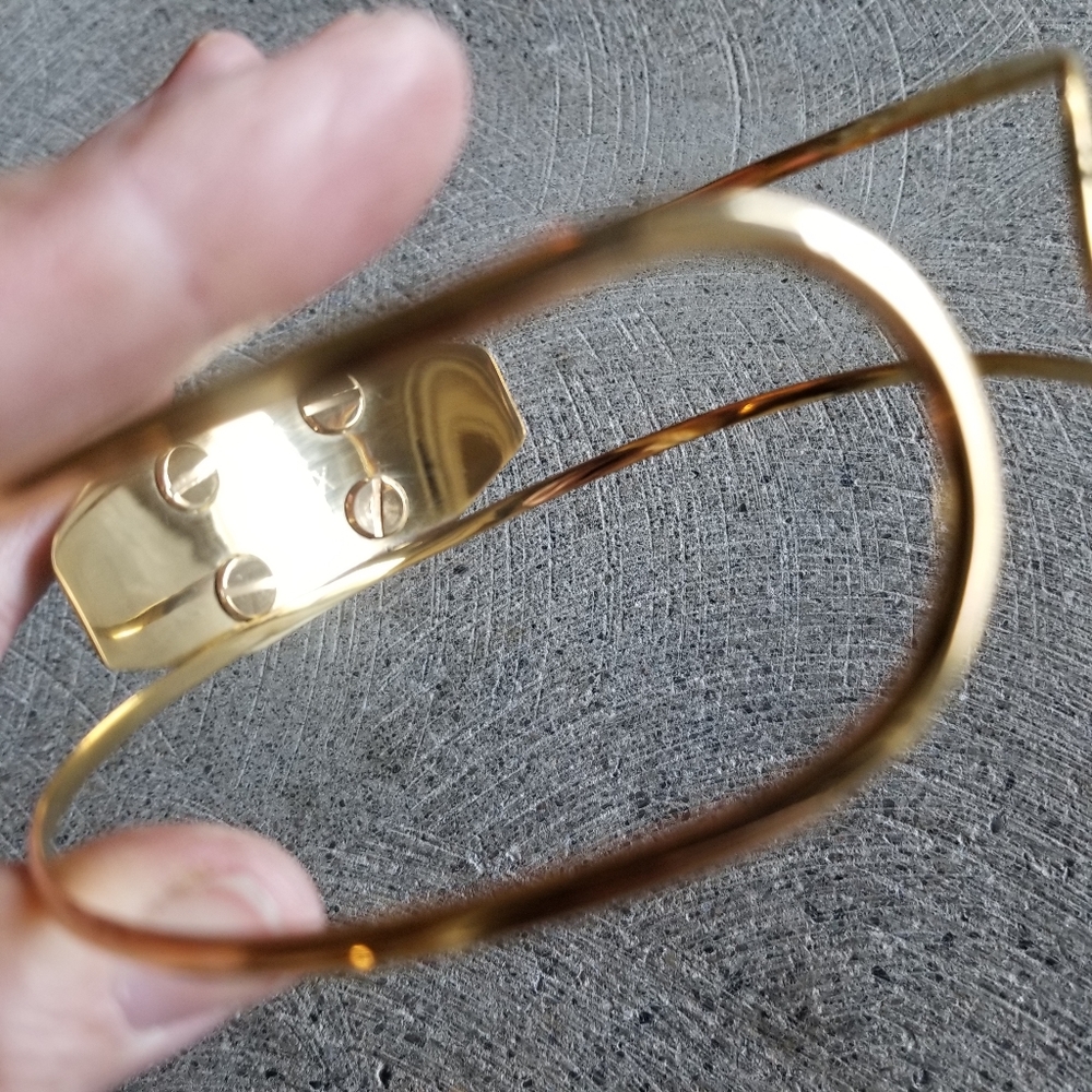 Spike ID brass choker band necklace - Picture 6 of 7